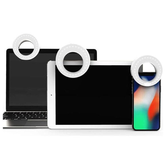 Rechargeable Selfie LED Circle Light Ring - Phone, Laptop, Camera - Picture 3 of 9
